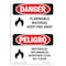 Signmission OSHA, Flammable Material Keep Fire Away Bilingual, 10in X 7in Rigid Plastic, 7" W, 10" L, Spanish OS-DS-P-710-VS-1245 - alternate 1